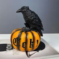 Desktop Courtyard  Decoration Crafts Halloween New Product Crow Pumpkin Resin Decoration Ghost Ghost Festival Party