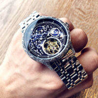 Galaxy Earth New Concept นาฬิกากลไกอัตโนมัติแบบใหม่นาฬิกาผู้ชาย Tourbillon Hollow Business Trend ~