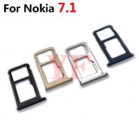 ที่ใส่ถาดใส่ซิมสำหรับ Nokia 7.1 Plus ที่ใส่ถาดใส่ซิมซิมการ์ดเต้ารับตัวแปลงซ่อมแซมชิ้นส่วนอะไหล่