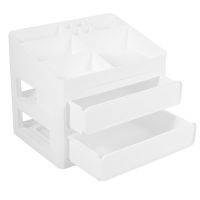 THLT1B Plastic Cosmetics Storage Box Stylish Drawer Type Stratified Desktop Dresser Organizer Makeup Holder Jewelry Case