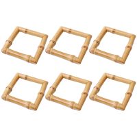 6 Pack Home Dinner Table Serviette Buckles Eye-Catching Bamboo Husk Table Decoration Napkin Rings for Wedding