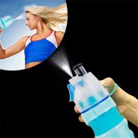 ✥ 800ML Sports Water Bottle 2 in 1 Portable Insulated Drinking Bottle Spray Spray Misting Bottles for Bicycling Walking Running