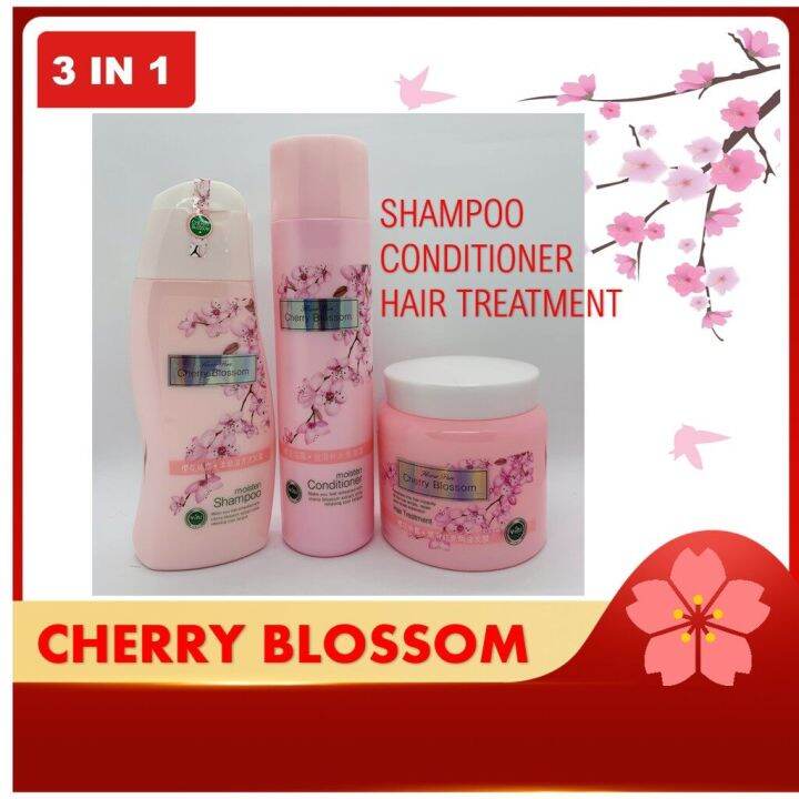 MALAYSIA READY STOCK] CHERRY BLOSSOM SHAMPOO SET 3 IN 1 SHAMPOO