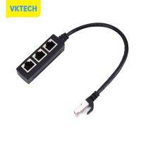 [Vktech] RJ45 LAN Ethernet Splitter Cable 1ชาย3หญิงสำหรับ Super Category 7 6 5e 5