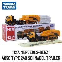 Takara Tomy Tomica Special Vehicle  127. MERCEDES-BENZ 4850 TYPE 240 SCHNABEL TRAILER Car Model Truck Miniature Toy for Boy Die-Cast Vehicles