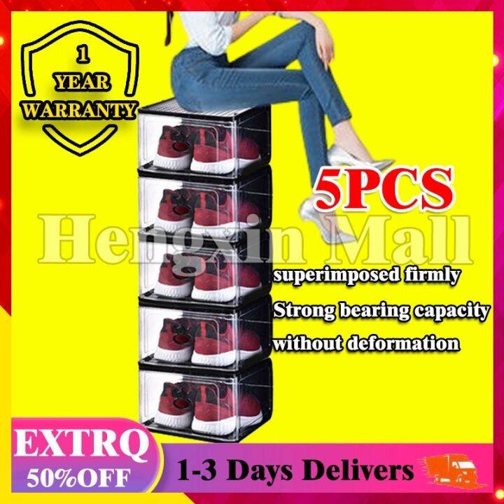 Latest Crown Design Shoe Box Storage Organizer Drawer Case Pull Type Stackable Foldable Rack