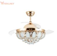 Luxury Crystal Ceiling Fan with LED Light and Remote Control 36 42 inch Decorative Indoor Pendant Fan Exhaust Fans