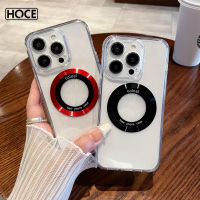 HOCE เคสมือถือแม่เหล็กใสหรูหราสำหรับ iPhone 14 13 Pro 12 11 Pro Max 14 Plus เคสกันกระแทกแบบใส Magsafe แบบไร้สายฝาครอบป้องกัน