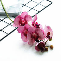 【cw】6Headsnch real touch plastic Artificial Flowers Orchid fake Moth Butterfly Orchids for Home table Wedding Decoration flores ！