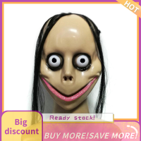 ?【Lowest price】Qearl หน้ากากฮาโลวีนสยองขวัญพร้อมหน้ากากผมยาวหน้ากากปากตลก V-shaped with hair fosts FEMALE Play Momo Mask