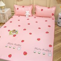 ∈ Home Textiles Easy-to-clean Printing Foldable Summer Cool Sleeping Mat Pillowcase Ice Silk Mattress Sheets for Household Use