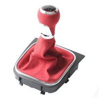 Manual 6 Speed Gear Stick Shift Lever Head Handball with Leather Boot for VW Golf 5 6 MK5 MK6 R32 GTI 04-09