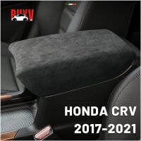 BuyV หรูหราอิตาลี Alcantara เสื่อที่เท้าแขนรถกล่องปก Pad ข้อศอกเบาะสำหรับฮอนด้า CRV 2017-2021