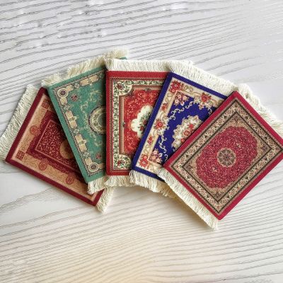 【CW】✚  1pc Cup Coaster Ethnic Tassels Teacup Resistant Absorbent Drinks Office Bar