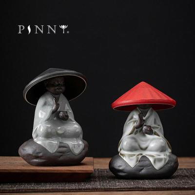 PINNY Little Zen Master เซรามิกส์ที่กรองชาพิธีชงชาเครื่องประดับพระรูปปั้นตกแต่งบ้านทันสมัย