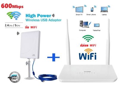 อุปกรณ์ช่วยขยายช่วงสัญญาณ Router+USB Wifi ขยายสัญญาณ Wifi ระยะไกล รับ Wifi แล้ว ปล่อย Wifi ต่อ รองรับการใช้งานสูงสุด 32 อุปกรณ์