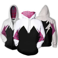 Spider Gwen Stacy Hoodie Kimonos สำหรับผู้หญิงผู้ชายคอสเพลย์เครื่องแต่งกาย Hooded Pullover Streetwear ผู้ใหญ่ฮาโลวีนปาร์ตี้เสื้อคลุม