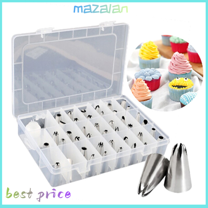 mazalan-42pcs-ทนทานท่อไอซิ่งขนาดใหญ่หัวฉีดขนมสแตนเลสเคล็ดลับชุด