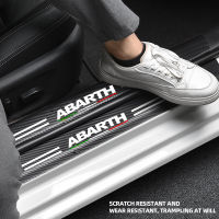 4ชิ้นสติกเกอร์รถป้องกันรอยขีดข่วนประตูงัวป้องกันสำหรับ Fiat Abarth โลโก้อัตโนมัติรถเกณฑ์ป้องกันคาร์บอนไฟเบอร์รถ Stylin