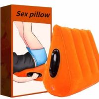 Inflatable  Triangle Orange Pillow Furniture  Aid Position Cushion  Adult Game   For Couple
