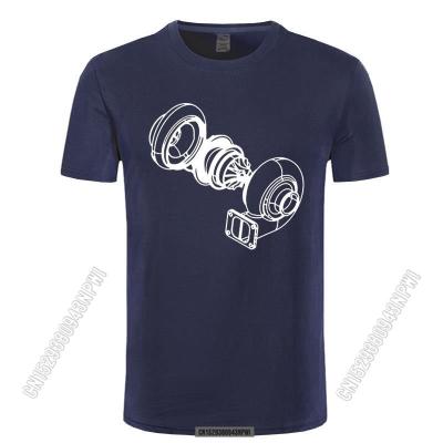 Exploded Turbo Car T Shirt Mens Adult Tops Clothing Crew Neck Tee Shirt Print Youth T-Shirts Oversize Loose