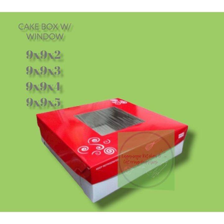 RED CAKE BOX (9x9x2)(9x9x3)(9x9x4)(9x9x5) Lazada PH