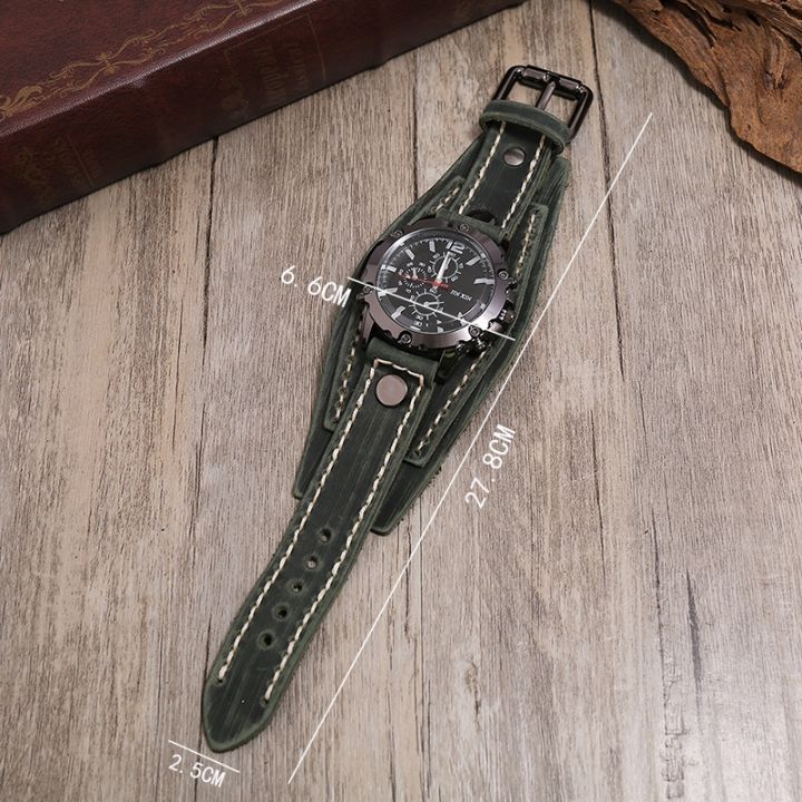 a-decent035-vintage-black-brownmen-leatherbelt-strap-punk-watch-amp