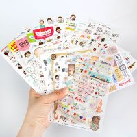 6sheets/bag Cute Stickers Journal Kawaii Scrapbooking Planner Diary  Sticker Set Retro Stationery Stickers Labels