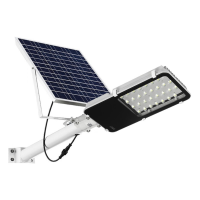 โคมไฟถนนโซล่าร์เซลล์ + พร้อมขายึดแผงโซล่าร์และรีโมท (Stand Alone SOLAR STREET LIGHT+STAND) มีขนาด 30,50,100W