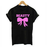 ใหม่แฟชั่น dzirt คู่เสื้อผ้าคนรักหญิงชาย Casual TOP Letter พิมพ์ BEAST Beauty เสื้อยืด GIF dropshipping