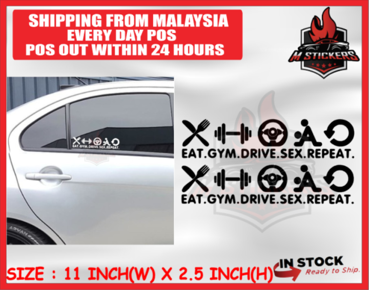 2 PCS KIRI KANAN 5 SYMBOLS STICKER SIDE MYVI VIOS CITY CIVIC AXIA BEZZA ...