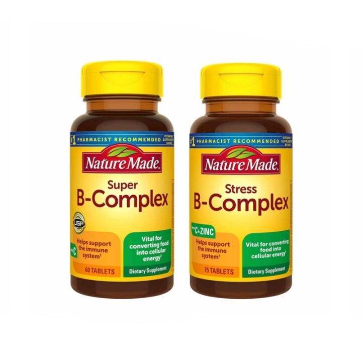 Nature Made Super B Complex 60 Tabs / Stress B Complex 75 Tabs W ...