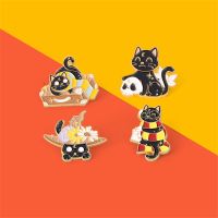 4Pcs/Lot Personalized black cat alloy Enamel Brooch clothing props clothing bag decorations Pin Badge Fashion Brooches Pins