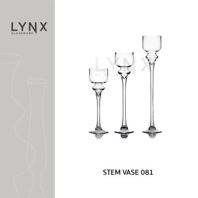 LYNX - STEM VASE 081 - แจกันแก้ว แจกันมีก้าน แฮนด์เมด ทรงสูง เนื้อใส มีความสูง 3 ขนาดให้เลือก