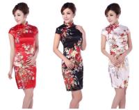 【CW】 Shanghai Story Faux silk Chinese traditional dress Vintage Silm Women Cheongsams Handmade Qipao Party Dresses for Women