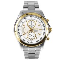 SEIKO Chronograph Mens watch  Silver/White Stainless Strap รุ่น SNN256P1