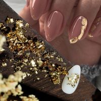 □✖ 1 Box Gold Irregular Aluminum Foil Paper Silver Nail Art Sticker 3D Glitter DIY Manicure UV Gel Polish Nail Decoration Tools