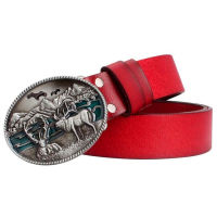 Fashion men leather belt cowboy elk pattern buckle belt north American Moose design Genuine Leather belt drop shipping