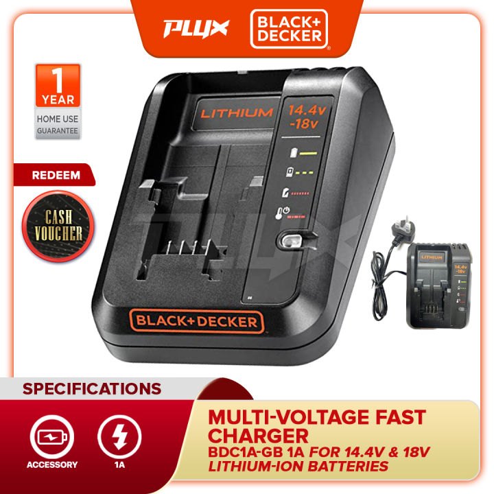 BLACK AND DECKER BDC1A-GB 1A Cordless Multi-Voltage Fast Charger