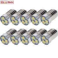 E10 10ชิ้นโคมไฟ Led สกรู1447 3V 6V 12 V ไฟฉาย1.44W 3030 3SMD เปลี่ยนไฟฉาย3 6 12โวลต์สีขาว