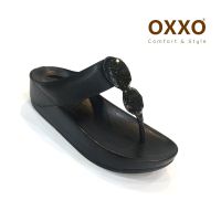 OXXO รองเท้าเพื่อสุขภาพ รองเท้าแตะคีบสไตล์fitflop ประดับด้วยอะไหล่ FF2129 พี้นรุ่นนี้สั้นกว่าปกติครึ่งไซส์ ประมาณ0.2เซน