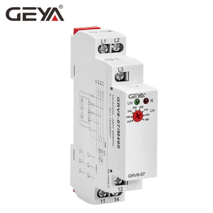 จัดส่งฟรี-geya-grv8-07รีเลย์ป้องกันไฟ3เฟสตรวจสอบแรงดันไฟฟ้าเฟสลำดับรีเลย์ควบคุม