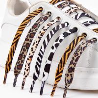 【LZ】▣☇■  Cadarços Elastic Leopard para Sneakers cadarços de sapatos planos branco preto zebra cordas de sapatos novos 120 cm 140 cm 160cm 1 par