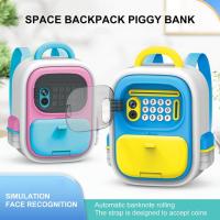 Electronic Password Piggy Bank Space Theme Piggy Bank Atm with Password Login Face Recognition Realistic Kids Piggy Bank Educational Money Box for Real Money Boys Girls Coin Cash chic