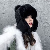 Cold Winter Women Knitting Ushanka Hat Caps Snow Days Thick Warm Ear Protector er Fur Hats Tied