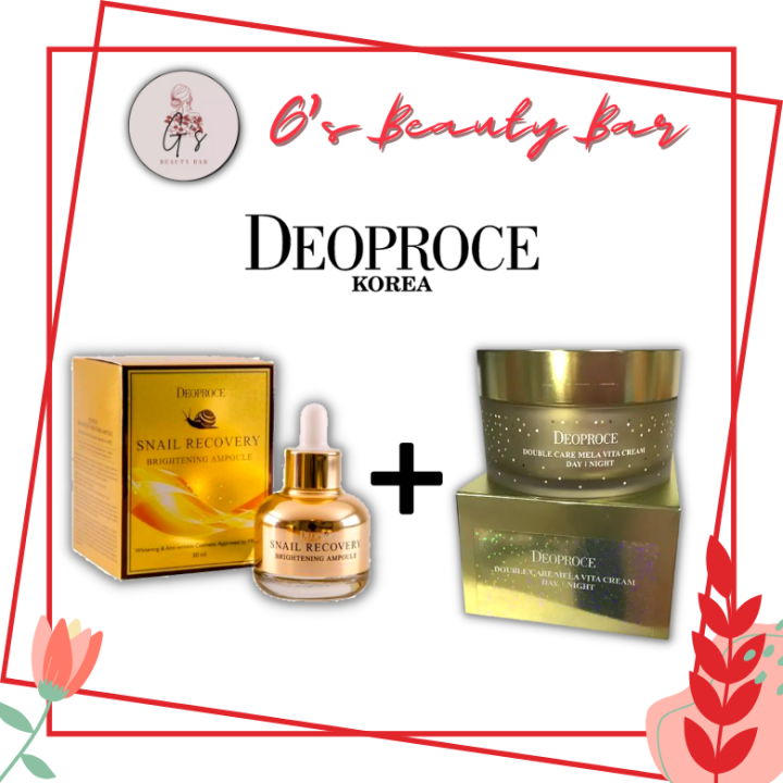 Deoproce Snail Recovery Brightening Ampoule 30ml + DEOPROCE Double Care ...