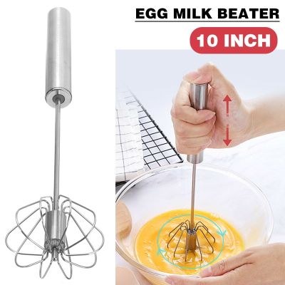 New Handheld semi automatic whisk Manual Press cream Whisk mixer Batter Egg Beater Kitchen stirring Tool 10inch