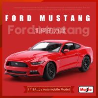 Maisto โมเดลรถโลหะผสมรถฟอร์ดรุ่น Mustang GT 1:18 2015โมเดลของเล่นเด็กรถจำลองสำหรับตกแต่งของขวัญของสะสม