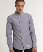 SUPERDRY LONG SLEEVE LAUNDERED CUT COLLAR SHIRT - เสื้อเชิ้ตสำหรับผู้ชาย