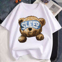 T0810? เสื้อยืดคอกลมลาย หมี Sleep น่ารัก พร้อมส่ง สไตล์เกาหลี ฟรีไซส์ ลายสกรีนคมชัด ผ้านิ่ม (ใส่ได้ทั้งหญิงและชาย)